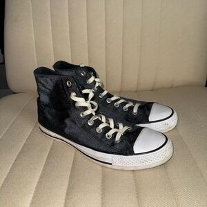 Converse Black Velvet High Tops